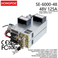 0-48V 125A 6000W Adjustable Power Supply AC-DC 0-5V 0-10V PLC PMW Signal Control Transformer, suitab