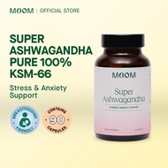 Moom Health™ Super Ashwagandha. Pure 100% KSM-66. Reduce Stress, Improve Focus. 90caps.