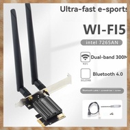 [K U Y G] AC300M 7265AN WiFi5 Card+ 8DB Antenna Dual Band 2.4G/5GHz Bluetooth 4.0 for PCI-E Wireless