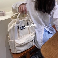 DC8 Solid Color Student Fashion Backpack Waterproof Cute Women School Bag Laptop Bagpack White Girls