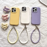 Simple Solid Color Delicate Leather Magnetic Hard Case Suitable For iPhone 16 15 14 13 Pro Max i15 i