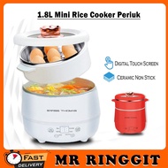 Mr Ringgit Shop 1.8L Mini Rice Cooker Periuk Nasi Digital Cooking Pot + Steam Tray with Timer Non Stick Coating Cooker
