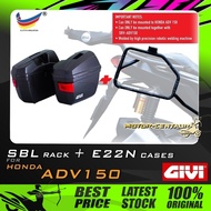 SET KOMBO KOTAK/BOX TEPI GIVI E22N SIDE CASES + GIVI HONDA ADV 150 SIDEBAG HOLDER