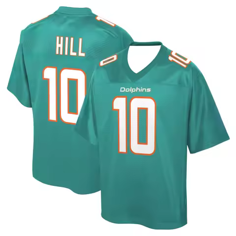 Football Jersey - Teal with Orange/White Accents "Hill 10" Official Athletic Jersey for Fans Athleti