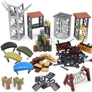MOC Commando Special Forces Army Soldier Figures Military Base Barbed Wire Weapon Equipment Sandbags Bricks Building Blocks Toys