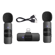 BOYA BY-V1 2.4G Wireless Microphone Clip-on Phone Mic Omnidirectional Mini Lapel Mic 50M Transmission for iphone 15/14/13/12/11 boya wireless microphone