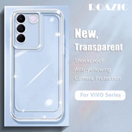 ROAZIC HD Clear Shockproof Phone Case For VIVO V27 V27e V25 Pro 5G V25e V23 V23e V21 5G V20 NFC 2021 V20 SE Silicone Phone Casing Transparent Phone Cover Shell