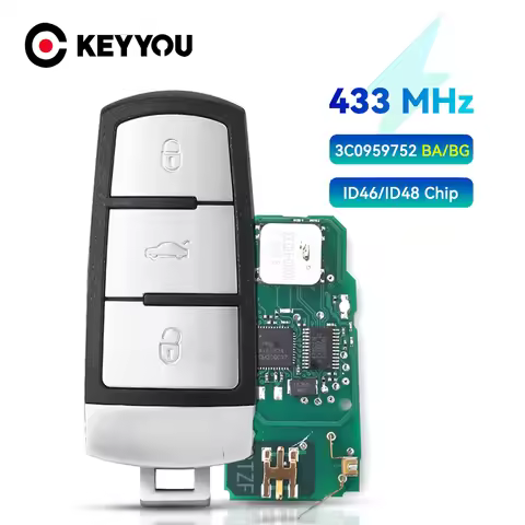 KEYYOU 3C0959752BG / BA Keyless Go Remote Car Key 3 Button 434MHz PCF7936 ID46 for VW for Volkswagen