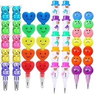 Acfun 8pcs Cute Bear Snowman Heart Non-sharpening Pencils Stackable Pencils Stacking Pencils Party F