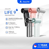 JISULIFE Life 9 Portable Mini Jet Fan 5000 mAh 5 Speeds Strong Wind Cooling Handheld Fan USB Fan