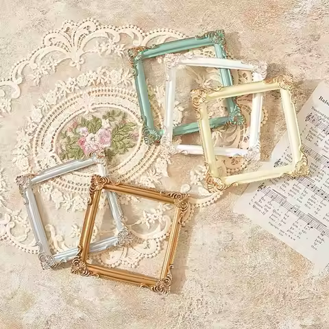 Vintage Frame Imitation Carved Photo Frame Cosmetics Display Stand Jewellery Presentation Case Home