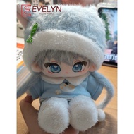 Evelyn (Doll) 20cm Fahion Cute Cartoon Clothes Blue Plush Cap Hat T-shirt Pants Shorts Shoes Outfit 