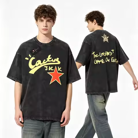 Vintage Cactus Jack Hip Hop K39 Casual Summer Oversized Women's Tshirt Unisex Tee Top Men's Cotton S