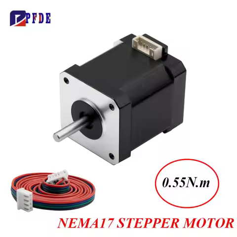 Nema 17 Stepper Motor, 1.7A 55Ncm(72oz.in) High Torque Motor, Bipolar Stepper Motor with 1m Cable & 