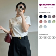 Basic SPONGE.ROOM version 3 t-shirt, plain round neck, short sleeves, babytee form Women-216