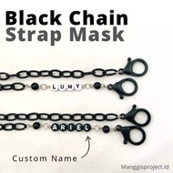 HITAM Custom Mask Strap Black Chain Strap necklace Strapmask lanyard Black Chain