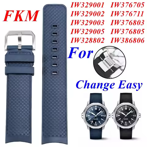 22mm FKM Fluororubber EasX Change Watch Strap For IWC Aquatimer IW376803 IW329001 IW328802 Diving Ba