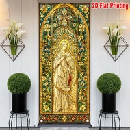 1pc, 2d flat printing Enchanting Banner 70.9x 35.4in party banner Religious Floral Artwork 100% Poly