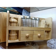 Denzou spice bamboo rack / Informa spice jar / Informa spice rack / spice rack set / aesthetic spice