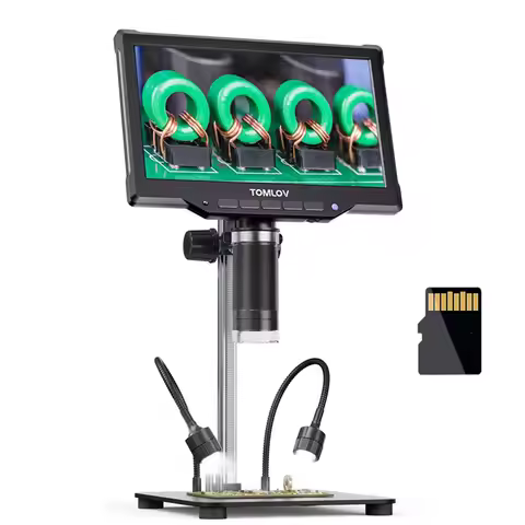 TOMLOV DM10 Microscope 1200X Zoom 10.1" LCD Error Coin Microscope Magnifier Digital Microscopes for