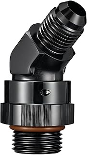 EVIL ENERGY 6AN Flare to 8AN ORB Male Swivel Adapter Fitting 45 Degree Black 1PC
