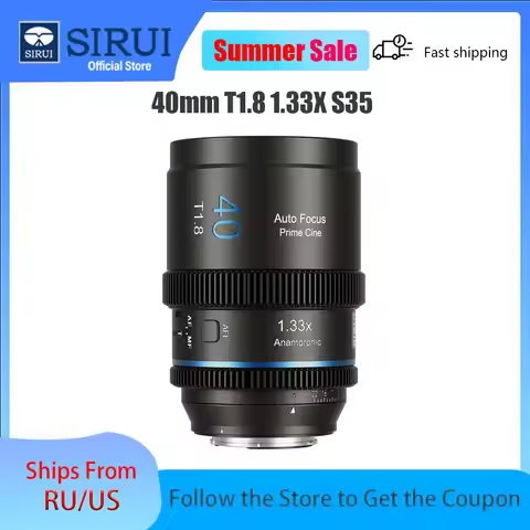 SIRUI 40mm T1.8 1.33X S35 Anamorphic Lens Autofocus Lens Large Aperture Cine Lenses For Sony E Nikon