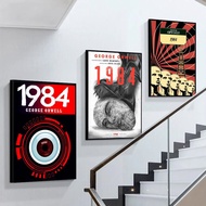 1984 George Orwell Poster Self-adhesive Art Poster Retro Kraft Paper Sticker DIY Room Bar Cafe Vintage Decorative Painting UVHW