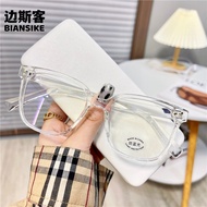 30162TR90 Large Frame Anti-Blue Light Glasses ins Plain Face Can Be Equipped with Myopia Trendy Blac