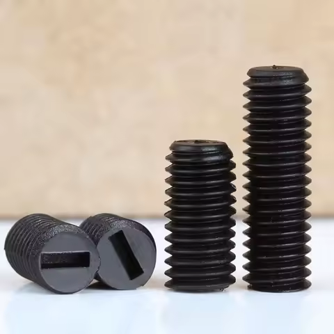 M3 M4 M5 M6 M8 Black Nylon Slotted Flat Point End Headless Grub Bolt,Insulated Plastic Set Screw Met