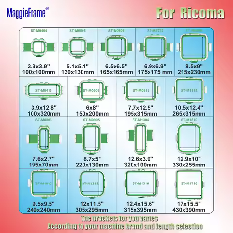 Maggieframe Magnetic embroidery hoop frame for Ricoma Creator EM1010 MT1501TC RCM SWD MT-1502/03 CHT
