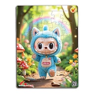 Xếp hình A4 -30 mảnh ghép Tia Sáng: 030-176 - Labubu trong rừng thẳm tặng tranh tô màu