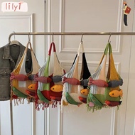 LILY Versatile Tote Bag, Little Fish Cute Shoulder Bag,  Summer Cotton Large Capacity Handmade Hollo