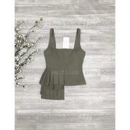 [AUTH] Zara Auth 2-Strap Top with Pleated Flap Floor Blouse Price