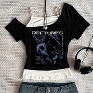 Deftones Gothic Crop Top - Female Fashion Clearance