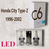 หลอดไฟหน้า LED Honda City Type Z ปี 1996-2002 H4 แสงขาว 6000k มีพัดลมในตัว ตรงรุ่น