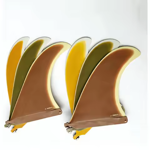 Beach Accessories: 9.75-inch Surfboard Tail Fin – Available in Yellow, Brown, and Beige – Fiberglass