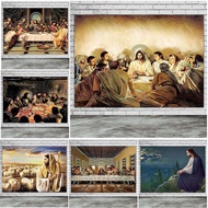 The Last Supper Jesus Christ Wall Art Canvas Painting Jerusalem Mount Religious Eucharist Poster 69F