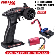 SURPASS HOBBY RC Transmitter w/Receiver Waterproof Motor ESC Comb Set for RC Car