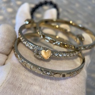 Set Gelang Stackable Minimalis Tidak Berkarat 3pcs Untuk Pejaba Gelang Abjad Berlian Tidak Berkarat