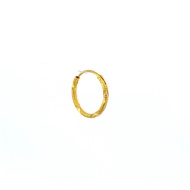 POH KONG 916/22K Gold Textured Thin Hoop Earrings