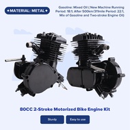 80CC 2-Stroke Bicycle Engine Kit 26inch-28inch Bikes 1.85KW 5500RPM CDI Motor Motorized Bike Convers