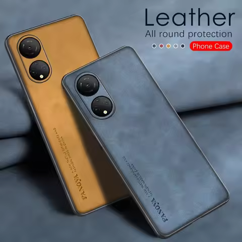 For Honor X7 2022 Case Luxury Sheepskin Leather Texture TPU Frame Cover On Honar Honer X7 X 7 4G Cam
