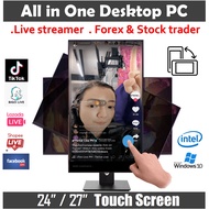 Touch Screen All in One Desktop PC 24" 27" live streamer trader