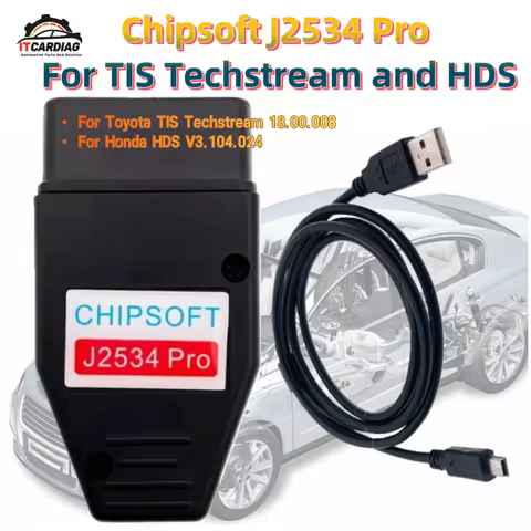 Chipsoft J2534 Pro VCI Chipsoftpro OBD Diagnostic Tool 2in1 Scanner For Toyota TIS Techstream 18.00.