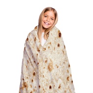 【CW】◕◆  Food Taco Burrito Tortilla Blanket Soft Wrap Throw Adults Babies And Children Round