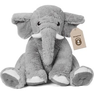 JellyMallow Elephant Refilled Animals 5 Pounds 16 Inch (about 2.3 kg) Gray, Large Elephant Plush Lov