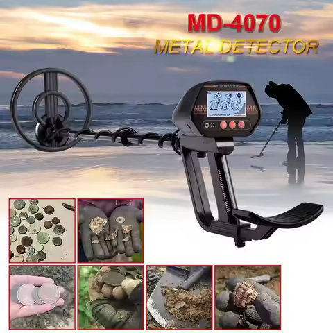 Kids Metal Detector MD4070 with 7.8" Waterproof Search Coil DISC Mode & Adjustable Stem Lightweight 
