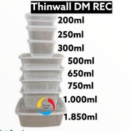 Big Sale Thinwall Dm Persegi Panjang 750Ml Rec/Kotak Makan 1 Dus 500