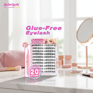 Adhesive-Free Eyelash Clusters, 10 Rows No-Glue Lashes, 36pcs Lash Clusters, Press-On Lashes with In