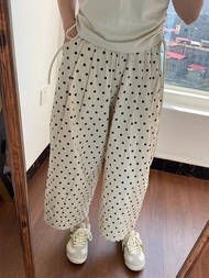 สไตล์ญี่ปุ่น Polka Dot บอลลูนกางเกงผู้หญิงฤดูร้อนบางกางเกงขากว้าง Menyanjung K-Length Harem กางเกงสํ